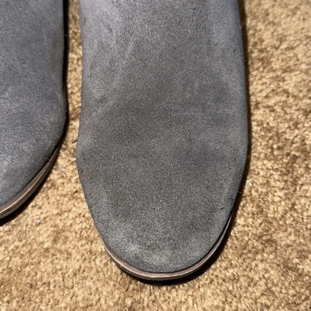 Toms Grey Suede Booties 9 side‎ zip